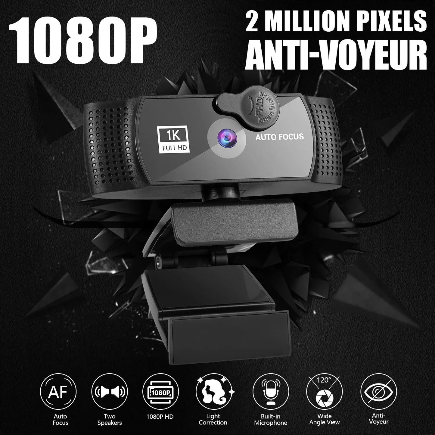 ClarityCam™ | 1K FULL HD Webcam met Ruisvrije Microfoon