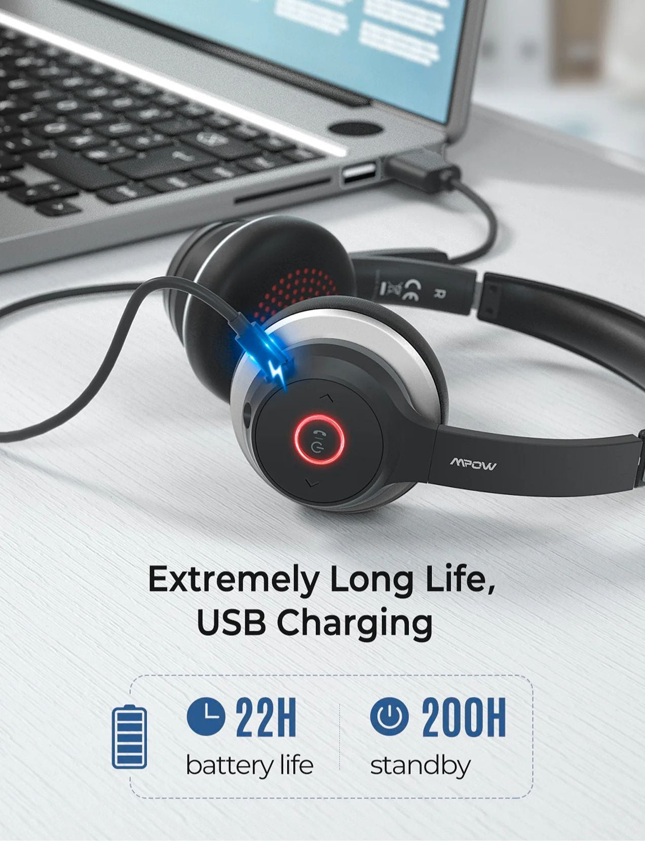 Mpow™ HC5 Pro | Professionele Draadloze Headset met Microfoon