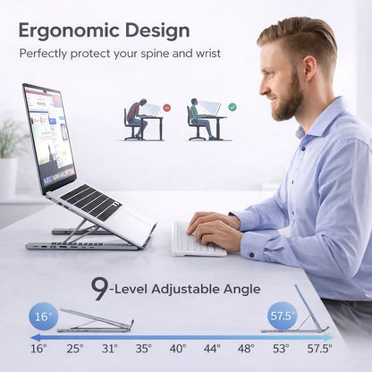 ErgoStand™ | Laptop Standaard met 8-in-1 Docking Station