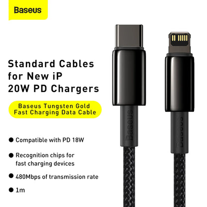 Baseus™ | Gold Professionele Snellaad Kabel USB-C naar 8 PIN