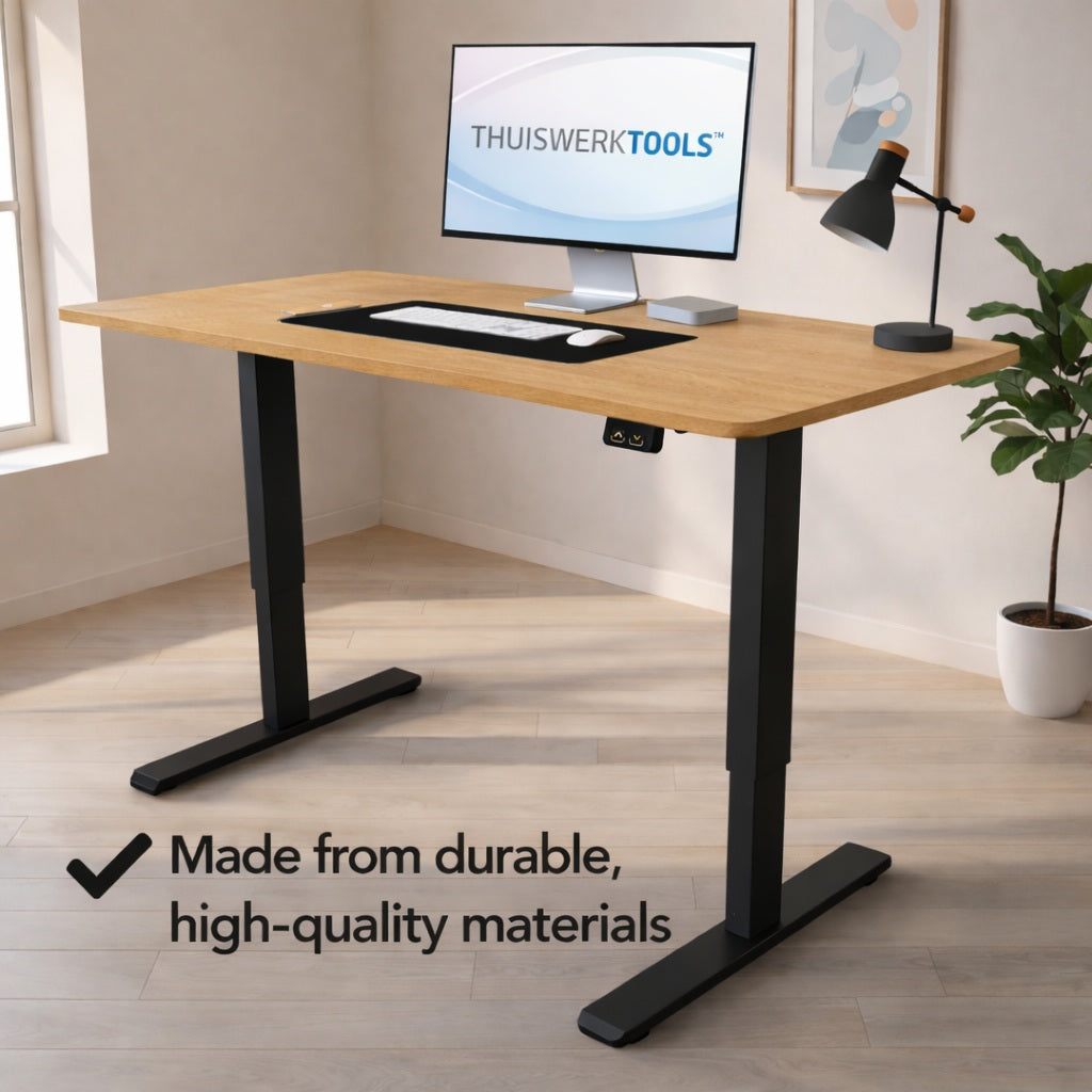 FlexDesk™ | Zit Sta Bureau Elektrisch In Hoogte Verstelbaar 120 x 60 cm Eiken