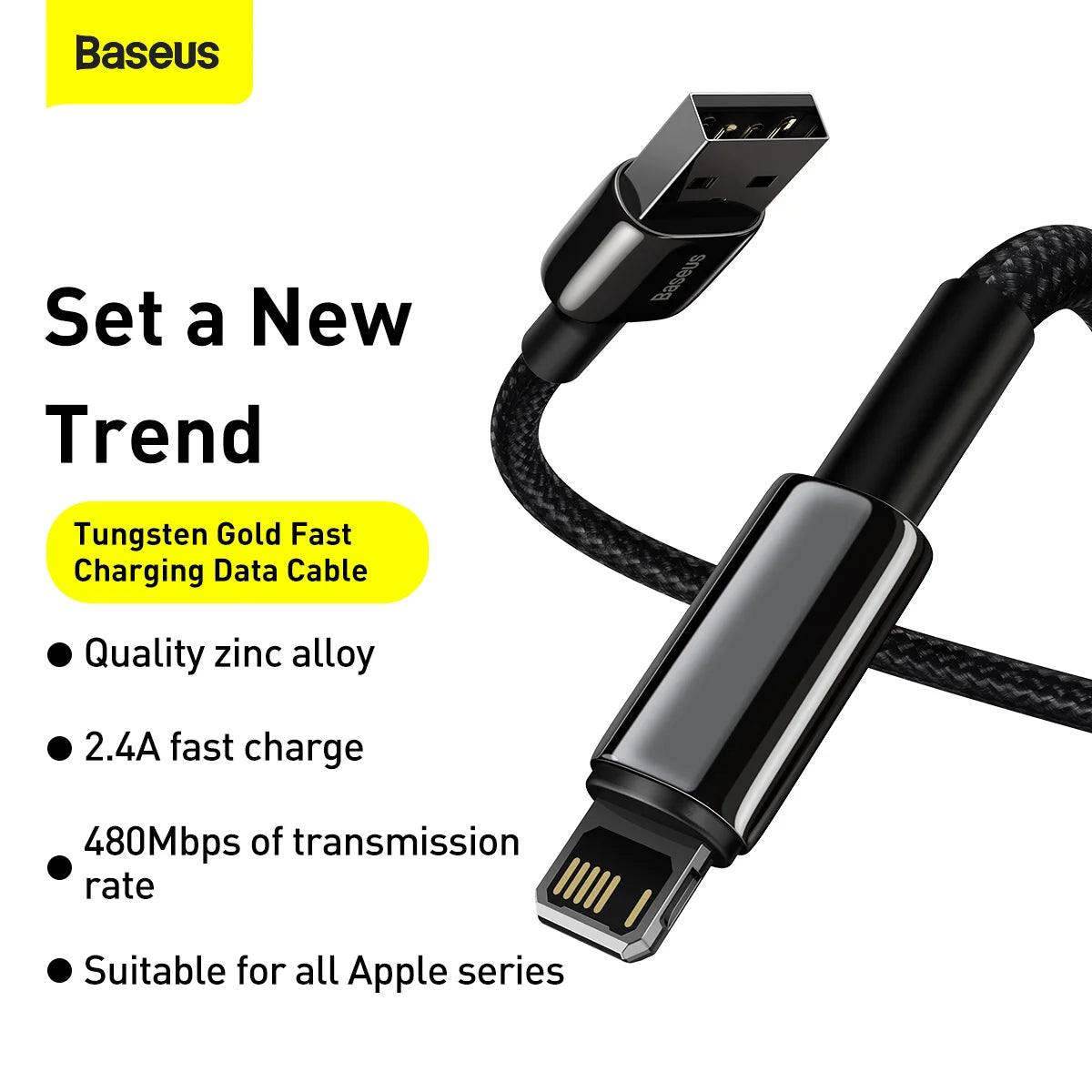 Baseus™ | Gold Professionele Snellaad Kabel USB-A naar 8 PIN