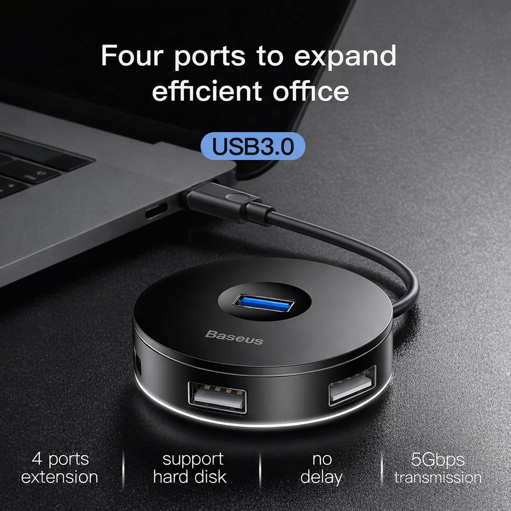 FlexConnect™ | Professionele 4-in-1 USB Hub met Sfeerverlichting
