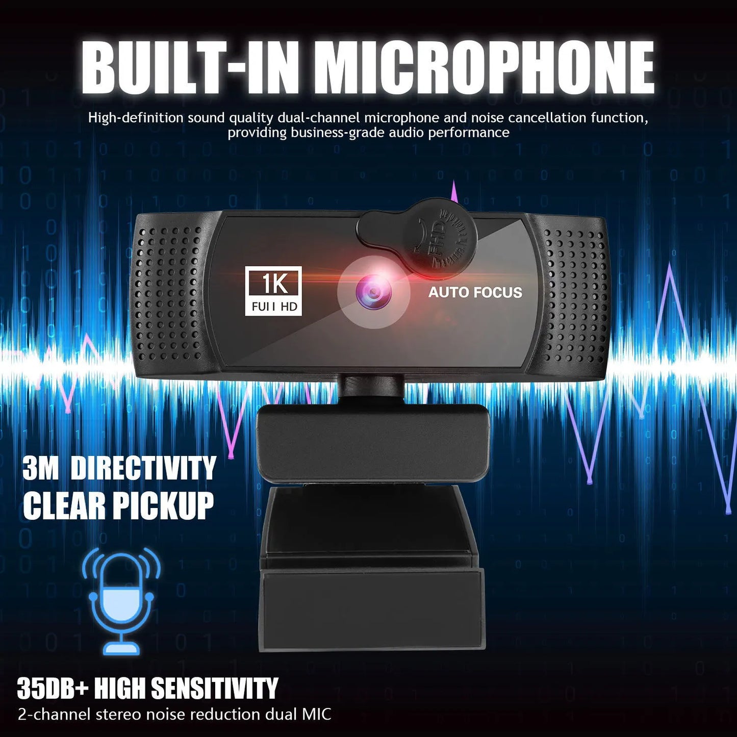 ClarityCam™ | 1K FULL HD Webcam met Ruisvrije Microfoon
