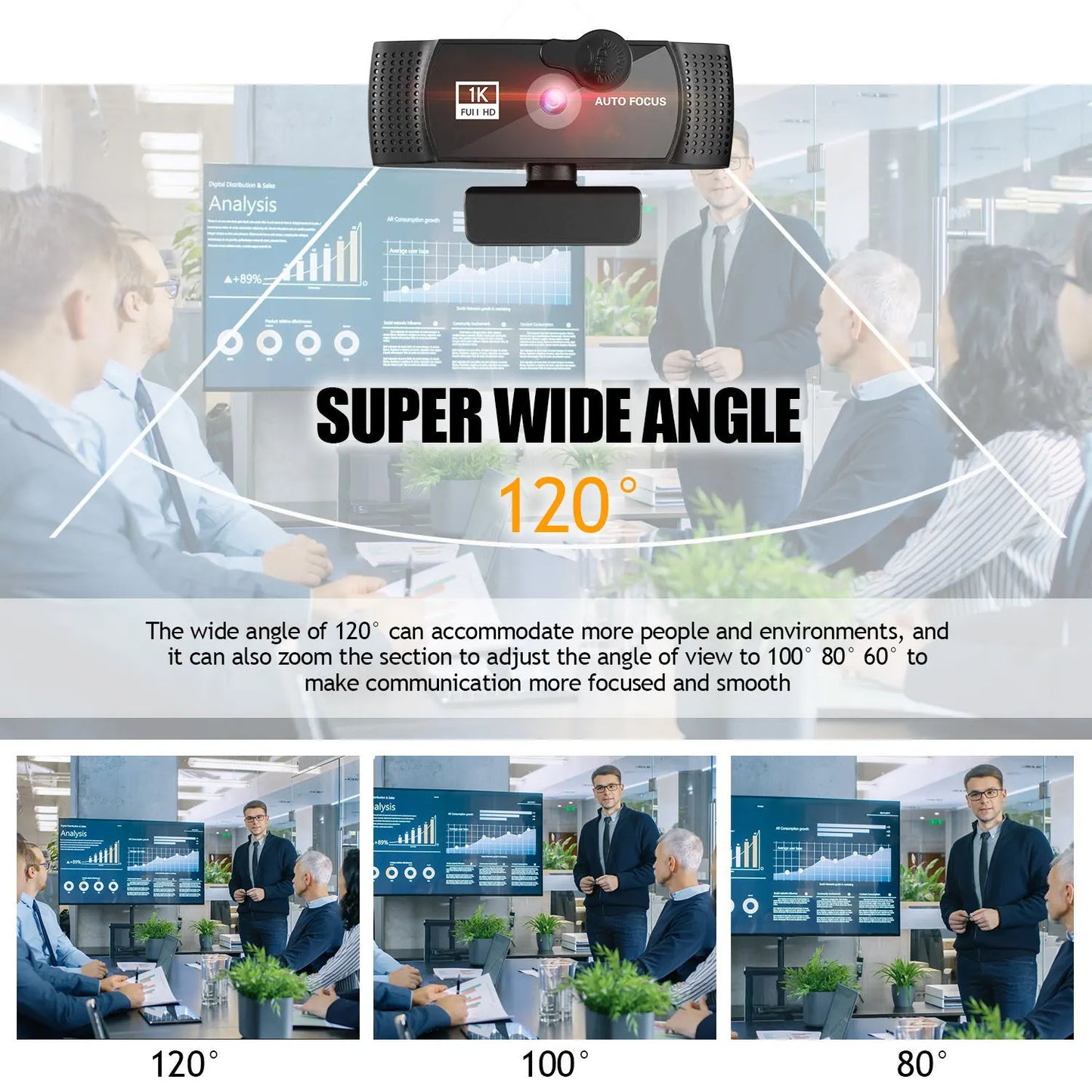 ClarityCam™ | 1K FULL HD Webcam met Ruisvrije Microfoon