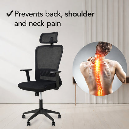 SitWell™ | Ergonomische Bureaustoel + FlexDesk™ | Zit Sta Bureau 140 x 60 Zwart Setprijs
