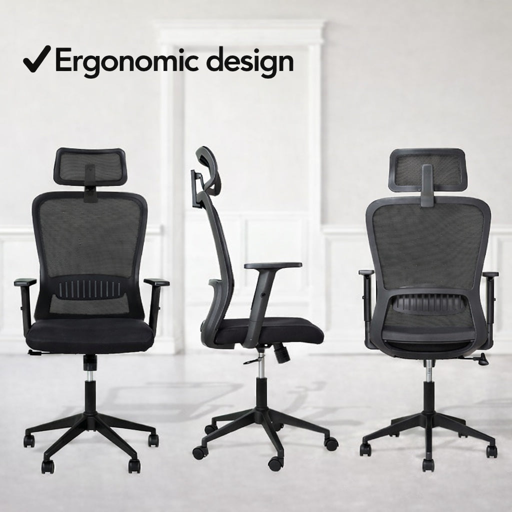 SitWell™ | Ergonomische Bureaustoel Volledig Verstelbaar Zwart