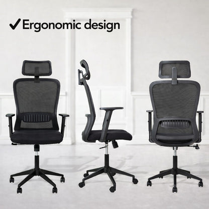 SitWell™ | Ergonomische Bureaustoel Volledig Verstelbaar Zwart