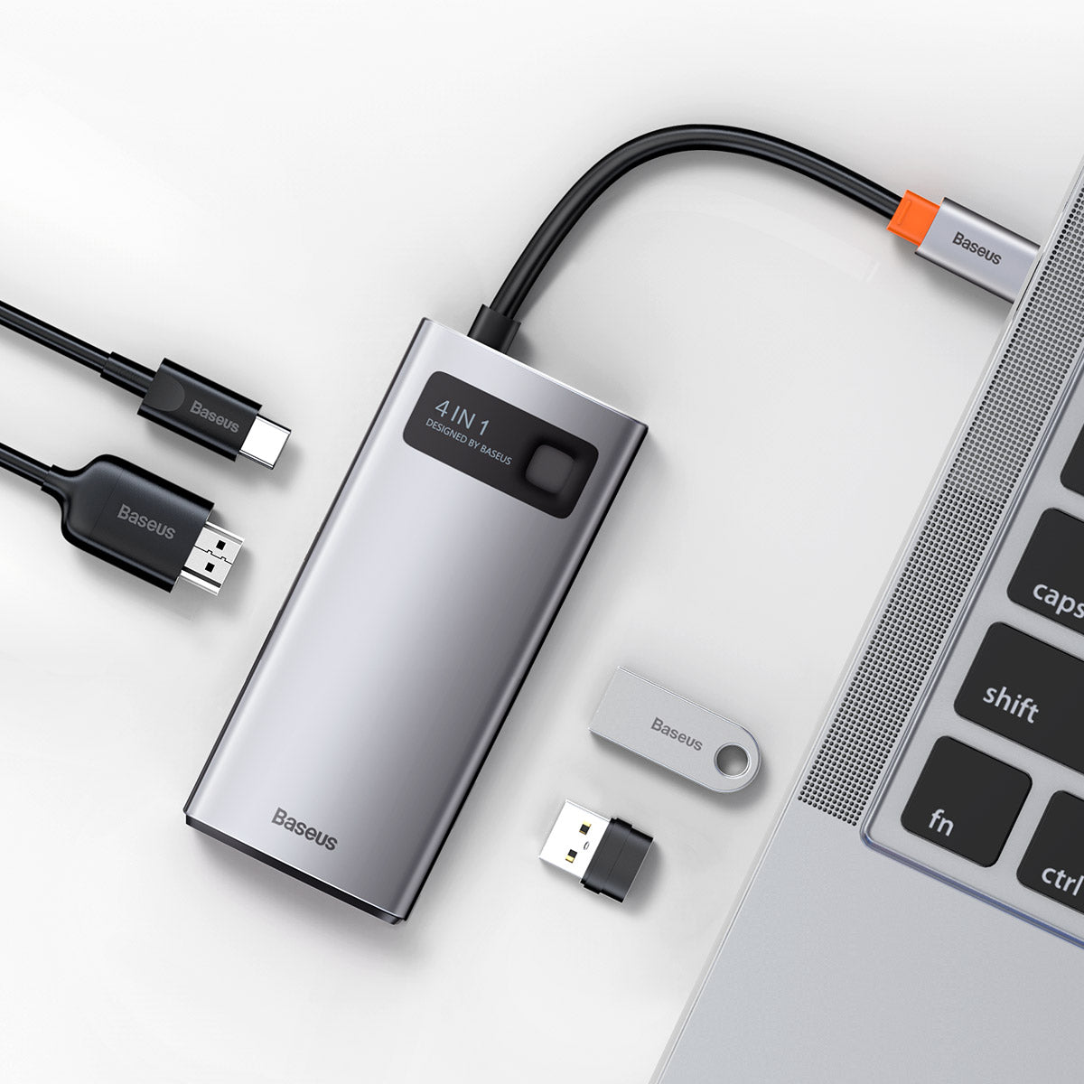 Baseus™ | Metal Gleam Multifunctionele 4-in-1 USB-C Docking Station