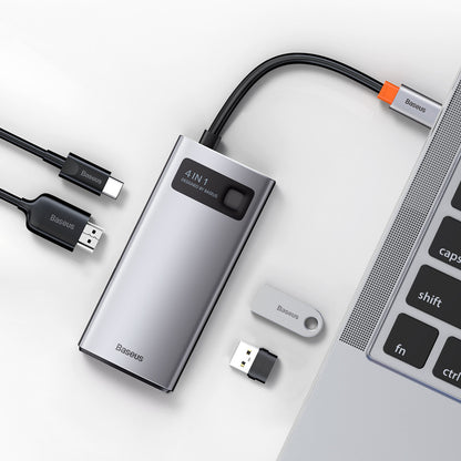 Baseus™ | Metal Gleam Multifunctionele 4-in-1 USB-C Docking Station