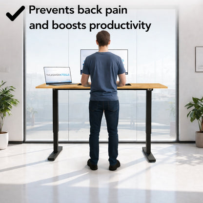 SitWell™ | Ergonomische Bureaustoel + FlexDesk™ | Zit Sta Bureau 120 x 60 Eiken Setprijs