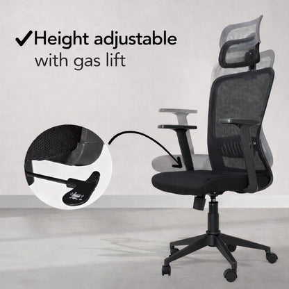 SitWell™ | Ergonomische Bureaustoel + FlexDesk™ | Zit Sta Bureau 140 x 60 Zwart Setprijs
