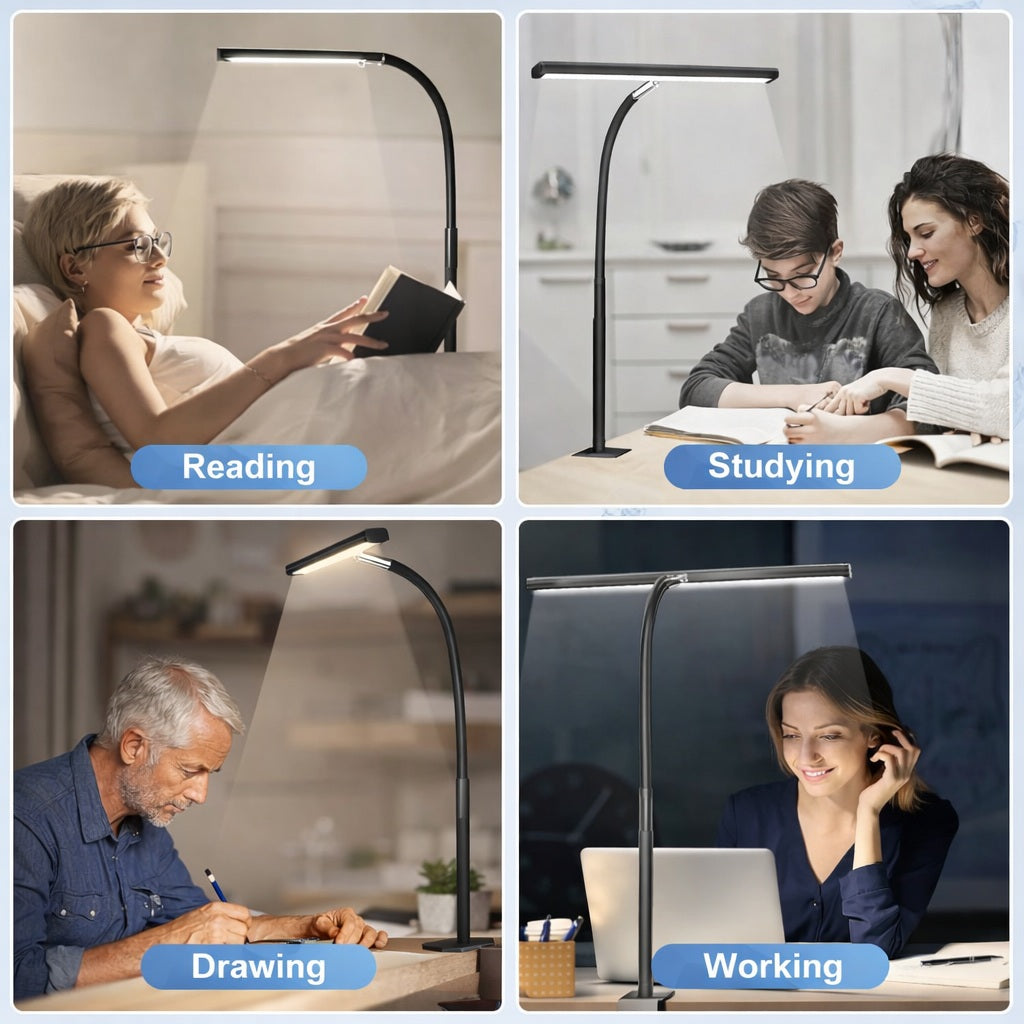 LuminaPro™ | Dimbare LED Bureaulamp met klembevestiging