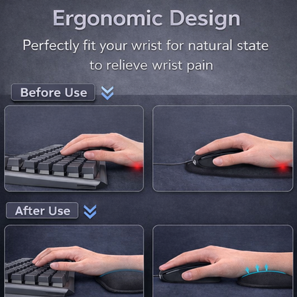 WristEase™ | Ergonomische Traagschuim Polssteun voor Toetsenbord en Muis