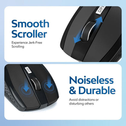 WhisperClick™ | Comfortabele Extra Stille Draadloze Muis 2.4GHz