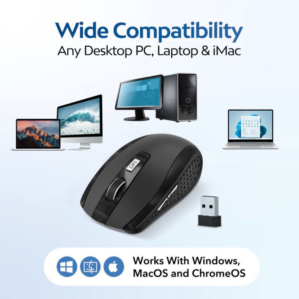 WhisperClick™ | Comfortabele Extra Stille Draadloze Muis 2.4GHz