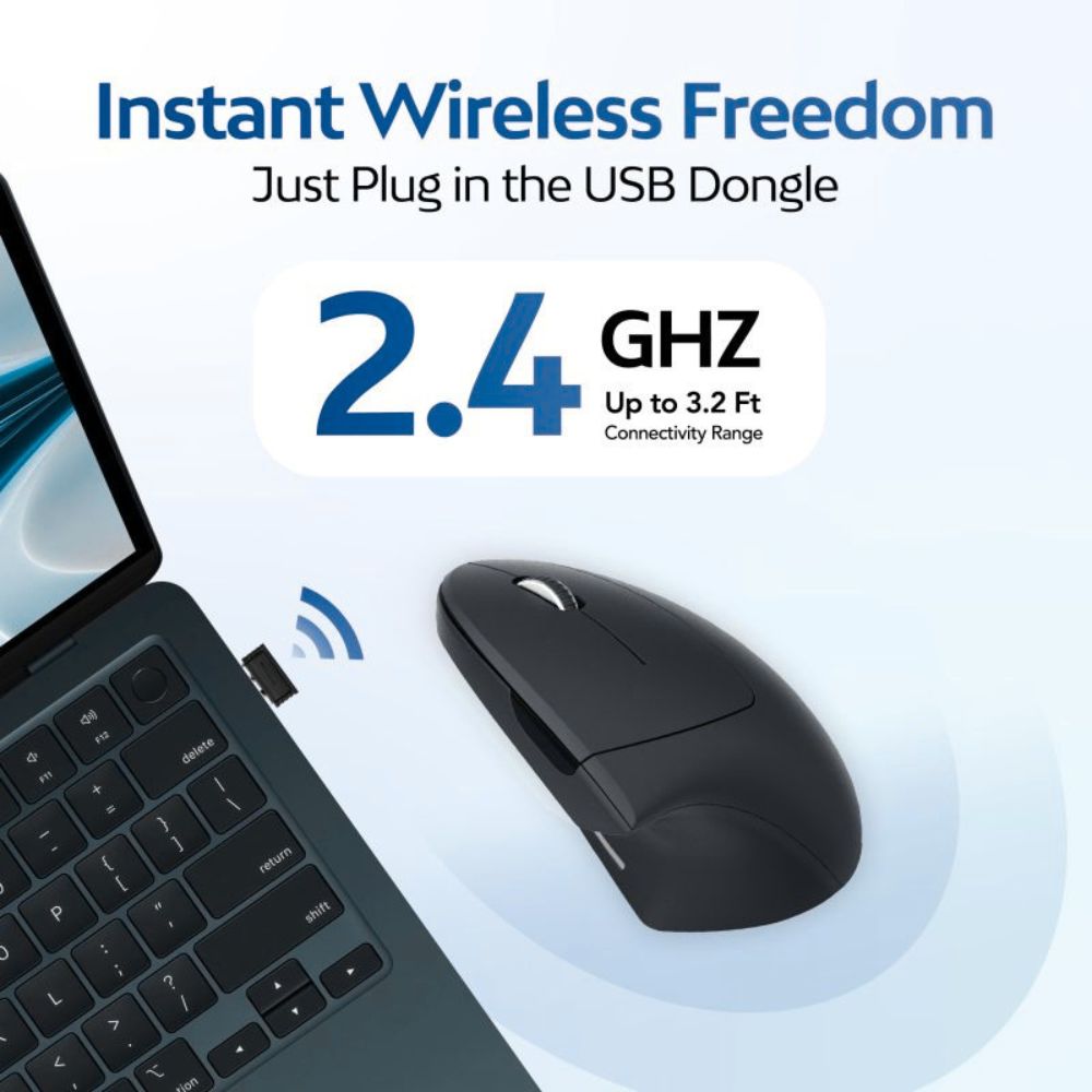 ErgoVantage™ | Verticale Ergonomische Draadloze Muis 2.4GHz