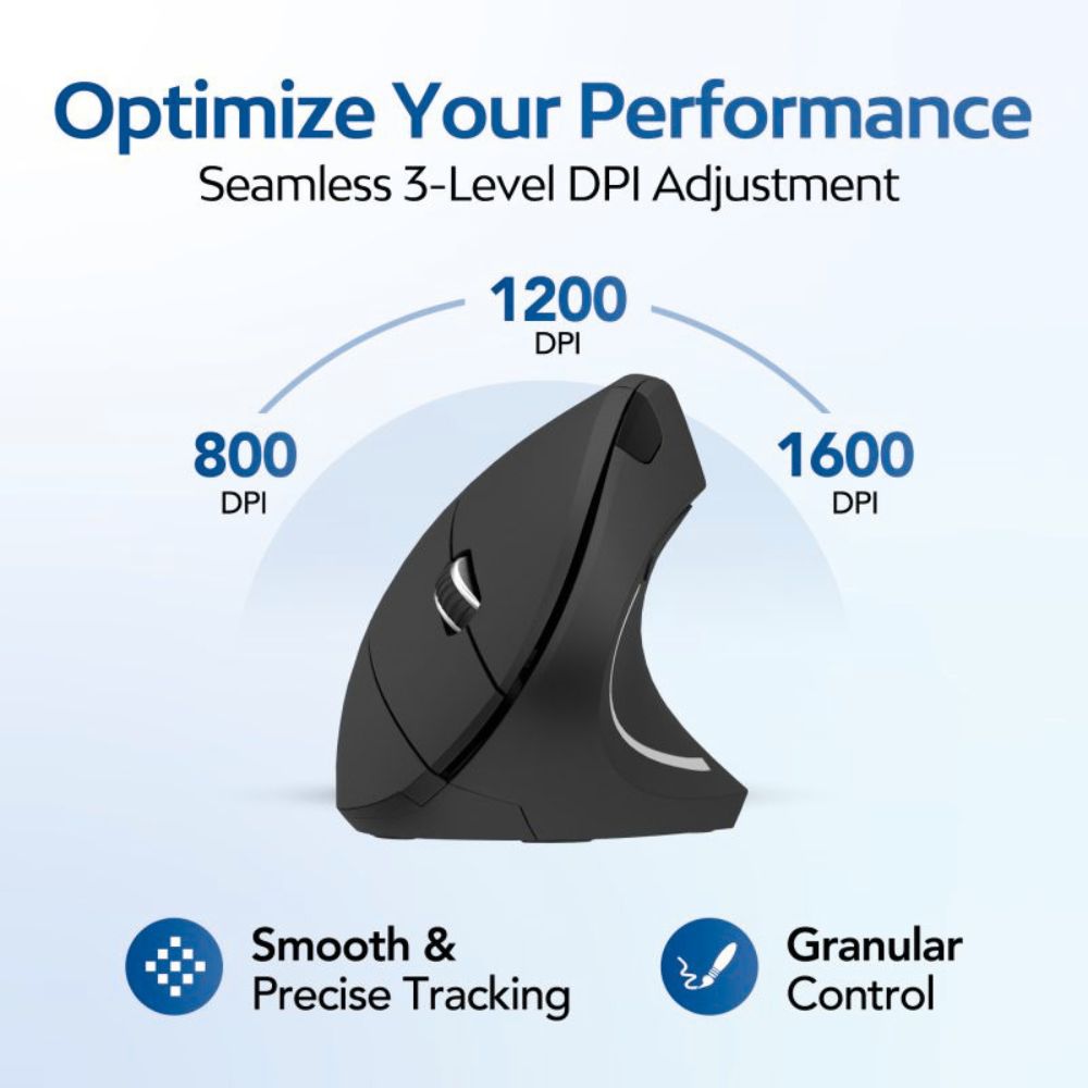 ErgoVantage™ | Verticale Ergonomische Draadloze Muis 2.4GHz