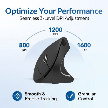 ErgoVantage™ | Verticale Ergonomische Draadloze Muis 2.4GHz