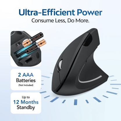 ErgoVantage™ | Verticale Ergonomische Draadloze Muis 2.4GHz