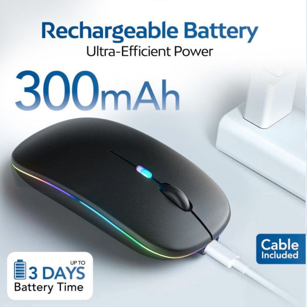 ChargeGlow™ | Oplaadbare Stille Draadloze RGB Muis 2.4GHz