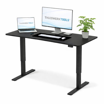 FlexDesk™ | Zit Sta Bureau Elektrisch In Hoogte Verstelbaar 120 x 60 cm Zwart