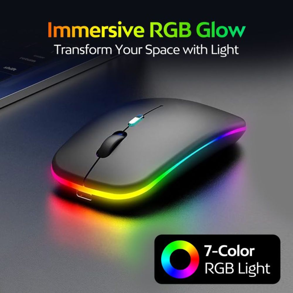 ChargeGlow™ | Oplaadbare Stille Draadloze RGB Muis 2.4GHz