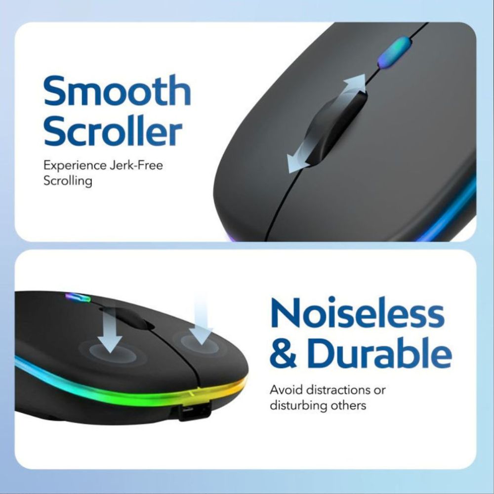 ChargeGlow™ | Oplaadbare Stille Draadloze RGB Muis 2.4GHz