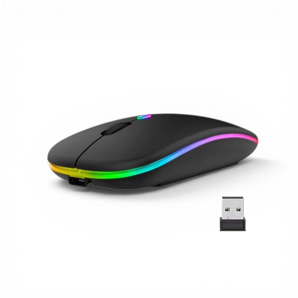 ChargeGlow™ | Oplaadbare Stille Draadloze RGB Muis 2.4GHz