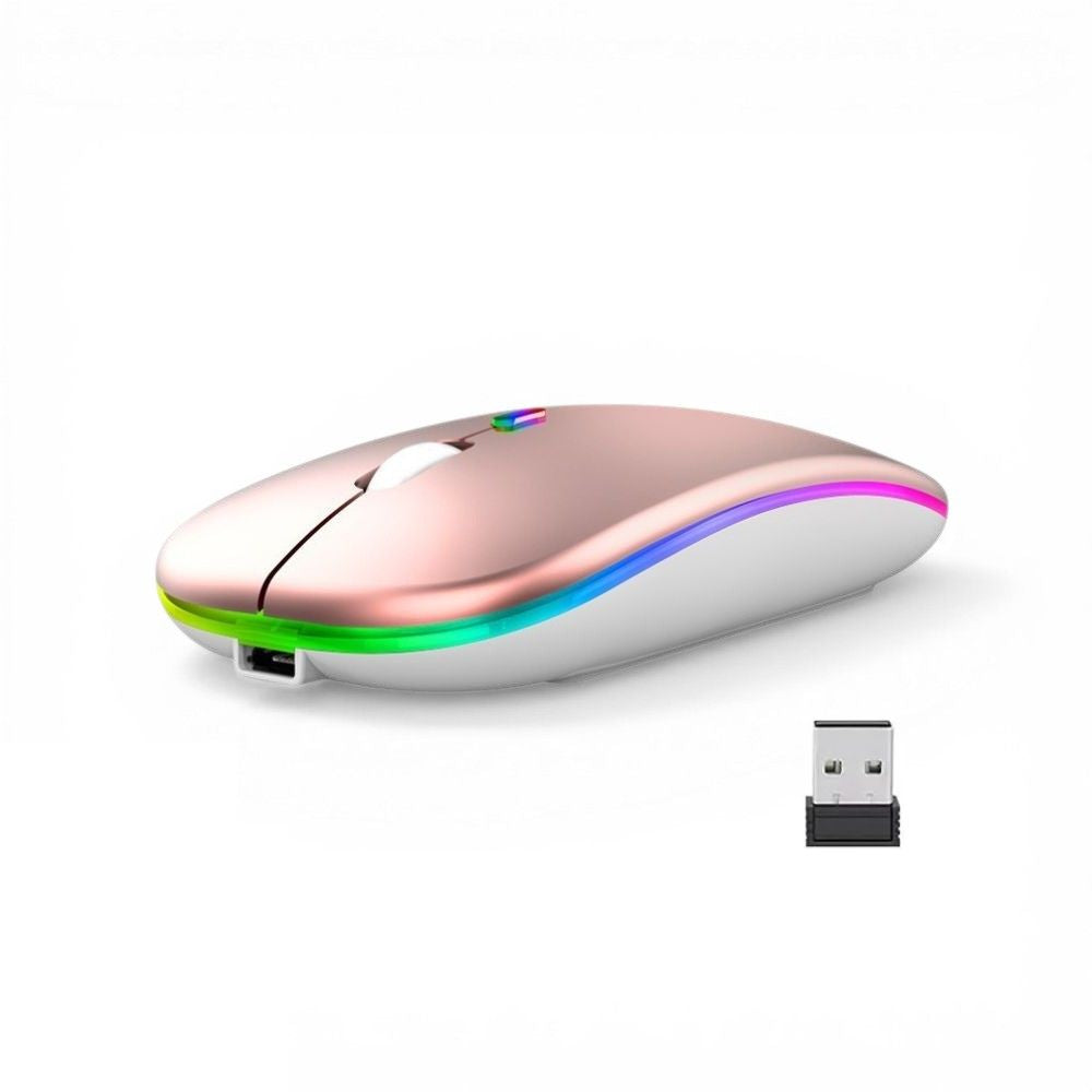 ChargeGlow™ | Oplaadbare Stille Draadloze RGB Muis 2.4GHz