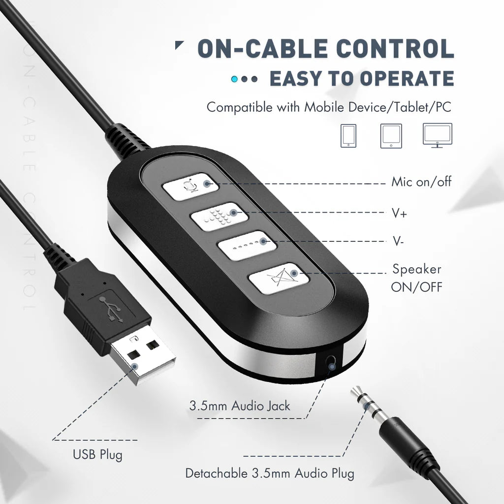 Mpow™ 071 Pro | Professionele Bedrade Headset met Microfoon