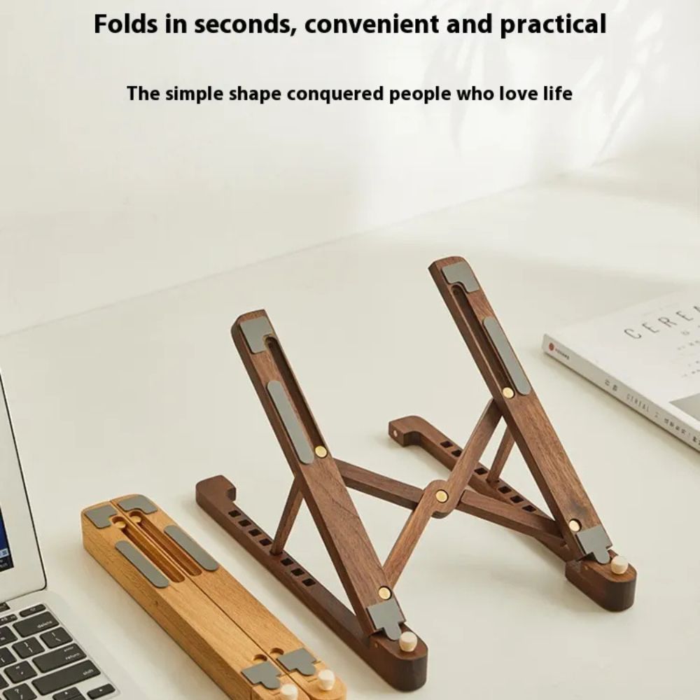 WoodStand™ | Luxe Houten Laptop Standaard met 8 standen