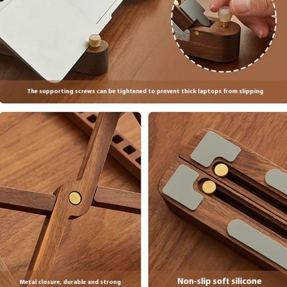 WoodStand™ | Luxe Houten Laptop Standaard met 8 standen