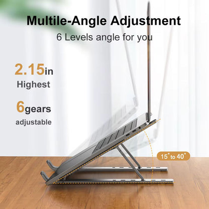 AluStand™ | Aluminium Laptop Standaard met 6 standen