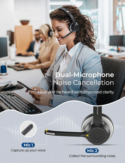 Mpow™ HC5 Pro | Professionele Draadloze Headset met Microfoon