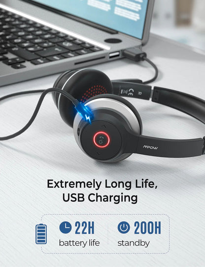 Mpow™ HC5 Pro | Professionele Draadloze Headset met Microfoon