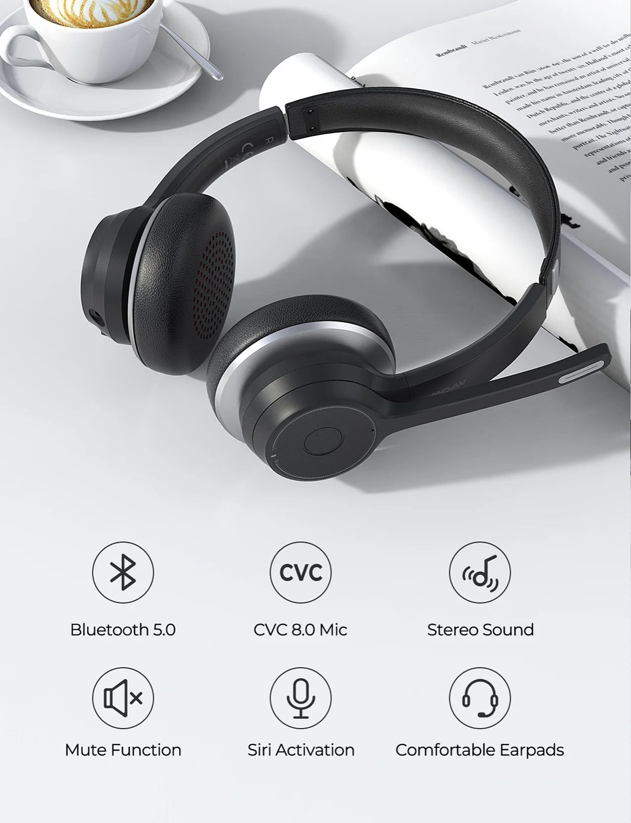 Mpow™ HC5 Pro | Professionele Draadloze Headset met Microfoon