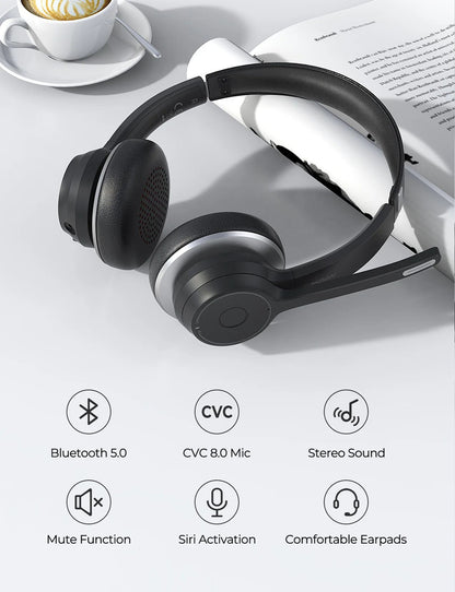 Mpow™ HC5 Pro | Professionele Draadloze Headset met Microfoon