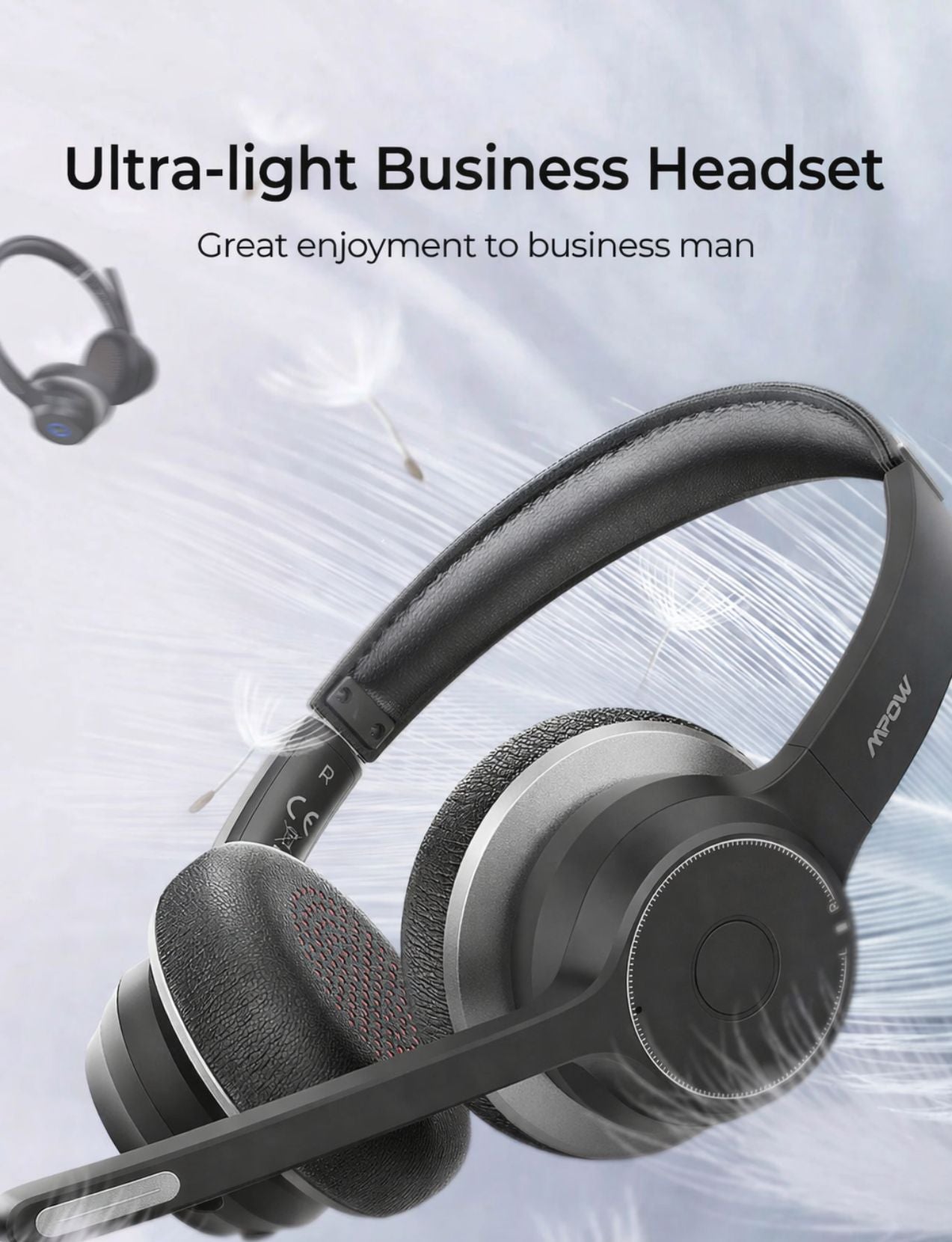 Mpow™ HC5 Pro | Professionele Draadloze Headset met Microfoon