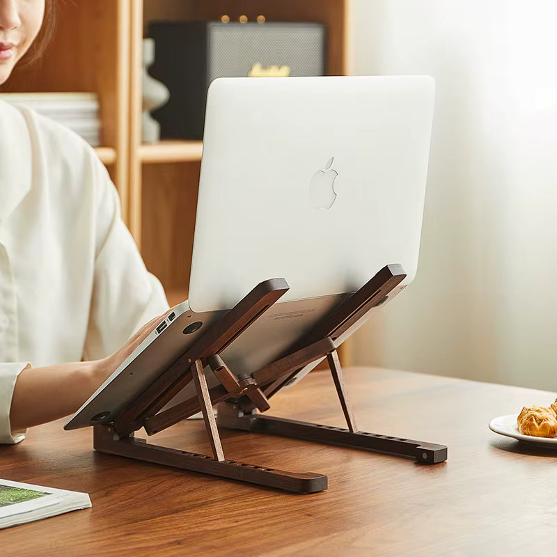 WoodStand™ | Luxe Houten Laptop Standaard met 8 standen