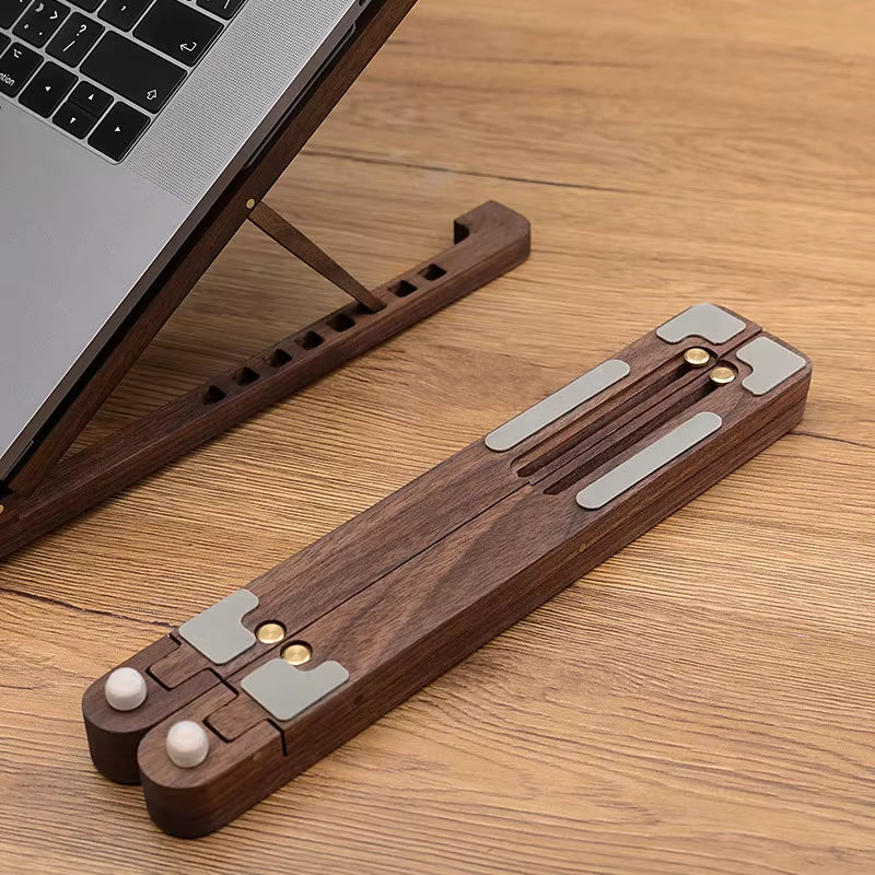 WoodStand™ | Luxe Houten Laptop Standaard met 8 standen