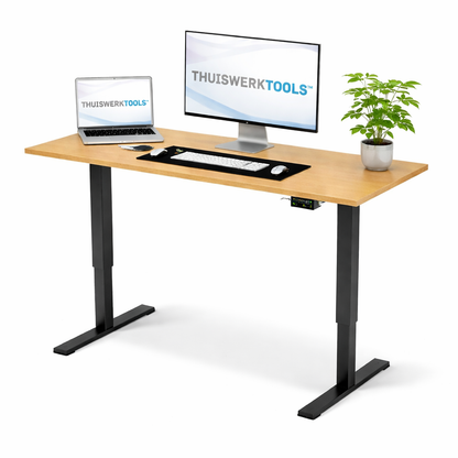 FlexDesk™ | Zit Sta Bureau Elektrisch In Hoogte Verstelbaar 120 x 60 cm Eiken