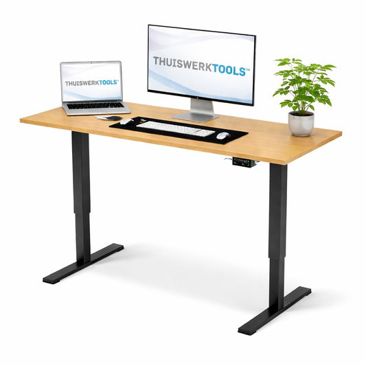 FlexDesk™ | Zit Sta Bureau Elektrisch In Hoogte Verstelbaar 120 x 60 cm Eiken