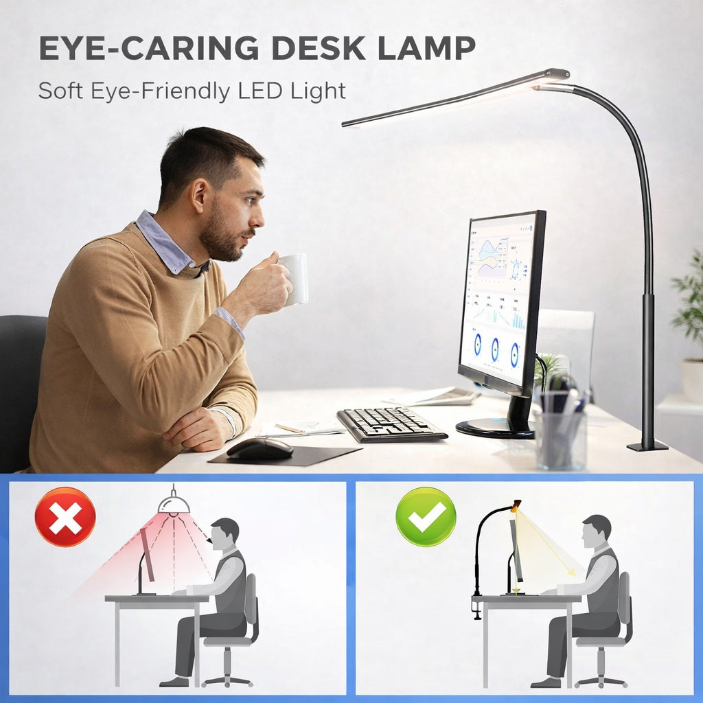 LuminaPro™ | Dimbare LED Bureaulamp met klembevestiging