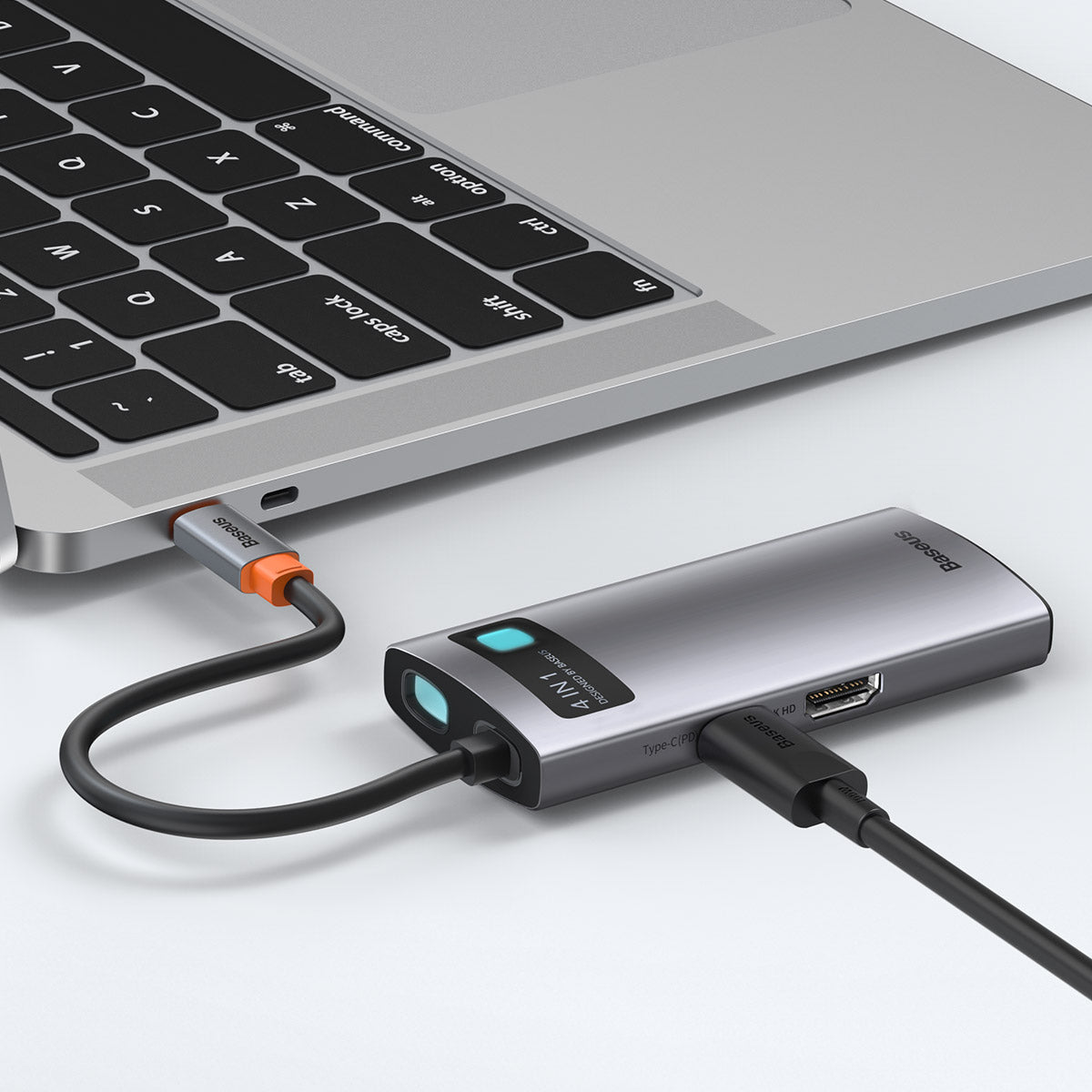 Baseus™ | Metal Gleam Multifunctionele 4-in-1 USB-C Docking Station